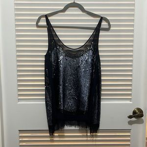 Blue Sequin Edgy Top